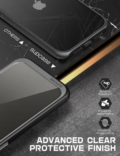 Vista 6 de Funda protectora híbrida SUPCASE, premium, transparente, para iPhone 13 Pro (de 2021), 6.1 pulgadas, estilo de uso rudo (color negro)