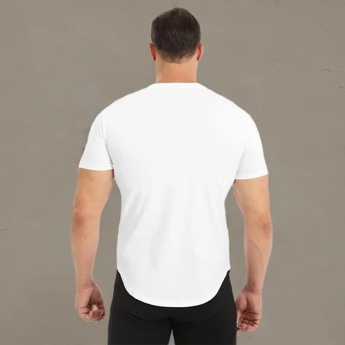 Vista 6 de BROKIG Camiseta de entrenamiento de gimnasio TDry Bold para hombre, ajuste casual, culturismo, camisas de manga corta para hombre