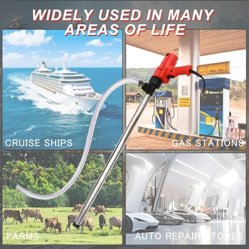 Vista 6 de Bomba eléctrica de barril para transferencia de combustible de 2480W, 110V 13000RPM, para bombas de transferencia eléctricas de 55 galones con tubo