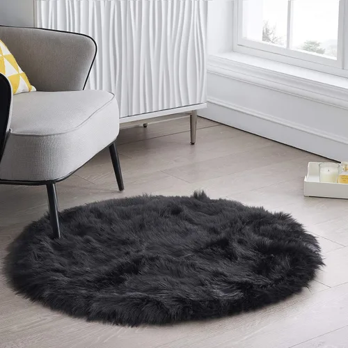 Vista 38 de Ciicool Alfombras de Piel de Oveja Sintética Suaves Alfombra de Piel Sintética Suave Beige Alfombra Esponjosa Funda para Silla y Sofá Alfombra