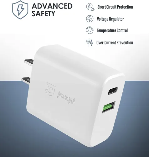 Vista 6 de Cargador de 20 W para iPhone y iPad, juego de cargador de pared dual USB C y USB con cable Lightning tipo C compatible con iPhone 14/13/13 Pro/13