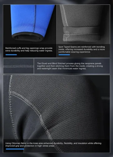 Vista 5 de Hevto Traje de neopreno para hombre, 5/4/3/0.079 in, traje húmedo completo en agua fría para buceo, surf, natación para deportes acuáticos