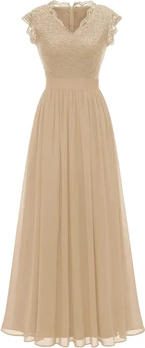 Vista 140 de Dressystar - Vestido de dama de honor, sin mangas, con cuello en V, para fiesta de boda