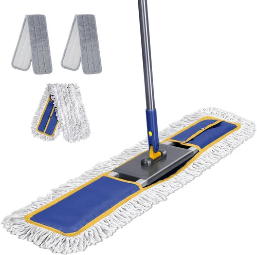 Vista 19 de Masthome Trapeador de microfibra extra grande para limpieza de pisos, trapeador plano de 16 pulgadas con 5 almohadillas para uso húmedo y seco, mopa