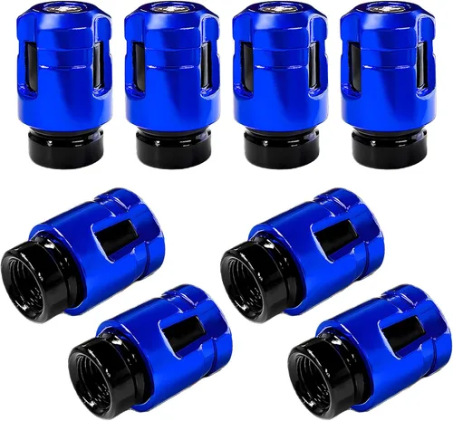 Vista 19 de Yourkar 4 tapas de vástago de válvula de neumático de automóvil, cubiertas de válvula de rueda de aleación de aluminio de forma única, resistentes a