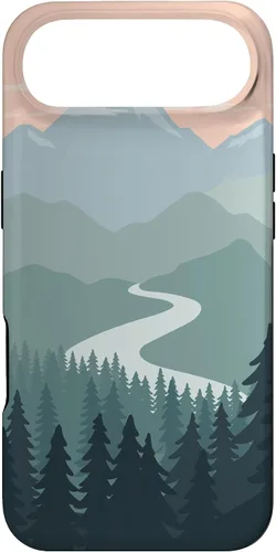 Vista 27 de Boho Chic Pines Forest Mountains Landscape Minimal Sunset Case for iPhone 16