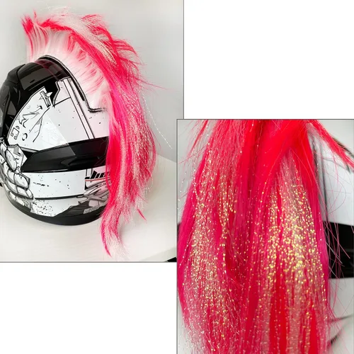 Vista 3 de Mohawk Peluca para decoración de casco, diseño de halcón reutilizable (casco no incluido)