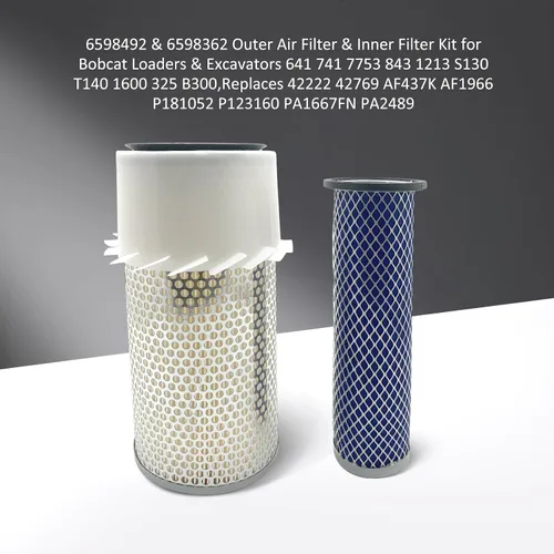 Vista 6 de 6598492 y 6598362 Kit de filtro de aire exterior y filtro interior para cargadores y excavadoras Bobcat 641 741 7753 843 1213 S130 T140 1600 325