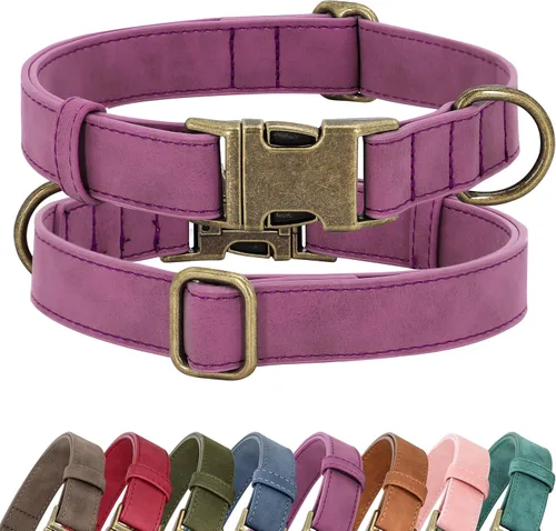 Vista 10 de Didog Collar de perro de piel sintética suave, elegante collar de liberación rápida para perros pequeños, fácil de limpiar, collar ajustable