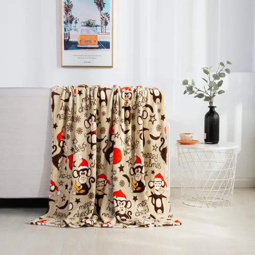 Vista 43 de Elegant Comfort - Manta de vellón muy suave y aterciopelada, con estampado navideño, a cuadros escoceses, de 50 x 60 pulgadas (búfalo negro)