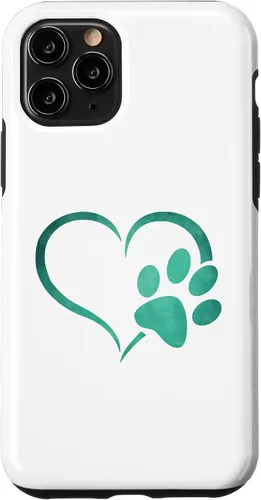 Vista 27 de Vintage green Dog Paw Print heart For Dogs Lover Case for iPhone 16