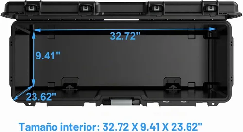 Vista 3 de Regetek Estuche rígido con ruedas y mango de rueda, 37 x 15 x 26.5 pulgadas, maletero de almacenamiento extra profundo y resistente, caja
