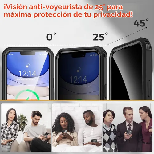 Vista 3 de Funda magnética para iPhone 11 con [CD Loop + Protector de pantalla de privacidad], [Protección contra caídas de grado militar] Protector