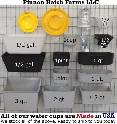 Vista 3 de Vasos de jaula de 1 pinta (16 onzas) vasos colgantes para alimentación y jaula de agua (4, negro)