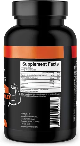 Vista 4 de Angry Supplements BCAA - Tabletas complejas de aminoácidos para recuperación de entrenamiento, fuerza y reparación con L-leucina, L-isoleucina