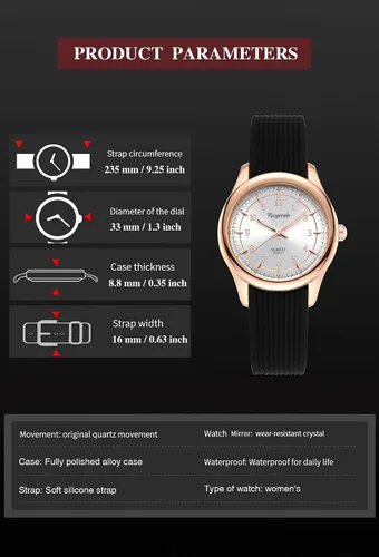 Vista 5 de Reloj de enfermera impermeable para mujer, reloj analógico de enfermería con segunda mano, esfera de fácil lectura