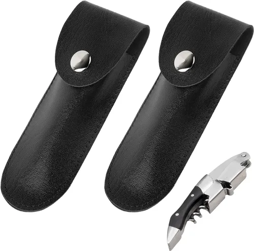Vista 8 de Abrebotellas Funda de cuero negro Profesional bolsillo plegable portacuchillos