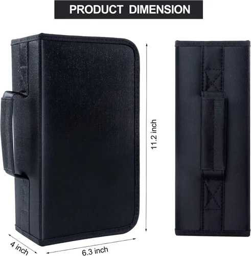 Vista 6 de Carpeta de almacenamiento portátil para CD/DVD con asa, capacidad Soporte de almacenamiento multimedia, cartera de CD y folleto de discos