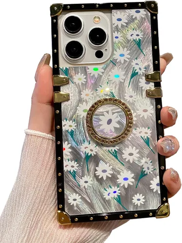 Vista 3 de Funda para LG Stylo 4 / Stylo 4 Plus 4+, a la moda, con purpurina dorada, funda de maletero de TPU suave con anillo para el dedo, soporte