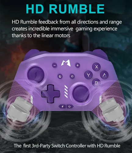 Vista 2 de MOBAPAD Elite Wireless Switch Controller for Nintendo Switch ProLiteOLED, HD Rumble Controller for PC Android iOS MacOS Steam Emulator, Local Macro