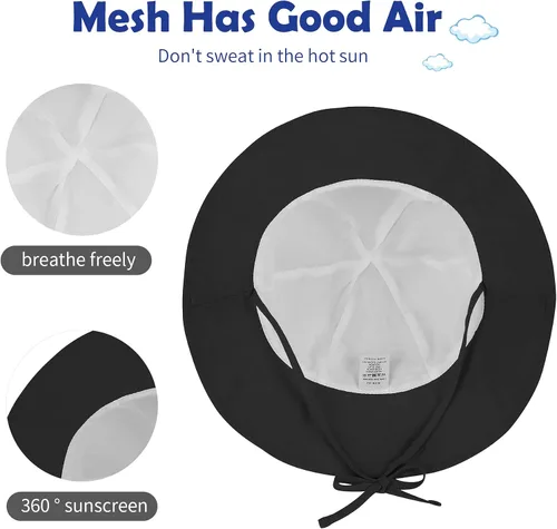 Vista 4 de Zando Sombreros de playa de ala ancha para bebés y niñas, protección solar, sombrero de verano