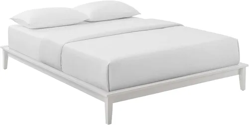 Vista 12 de Modway Marco de cama individual con plataforma de madera Lodge en capuchino