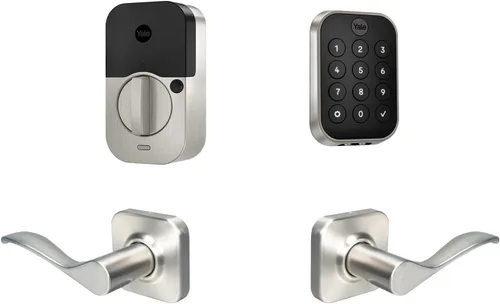 Vista 11 de Yale Assure Lock 2 - Cerradura con teclado y Bluetooth con palanca Norwood en cuero negro satinado