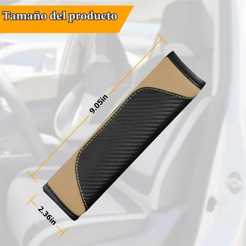 Vista 2 de Osilly 2 piezas de fundas para cinturón de seguridad de coche, protección de hombro de fibra de carbono, cojín suave para cinturón de seguridad