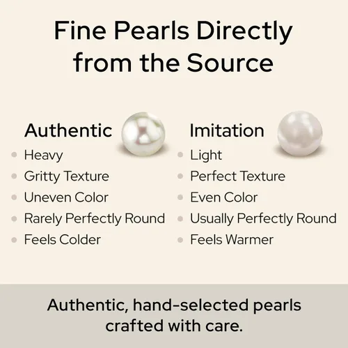 Vista 5 de THE PEARL SOURCE White Japanese Akoya Pearl Stud Earrings for Women – Genuine Cultured Pearls, Hypoallergenic Jewelry with Secure 14k Gold Backing