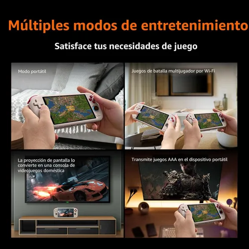 Vista 8 de Mangmi Air X - Consola de juegos, sistema IPS LCD Android 14 de 5.5 pulgadas y consolas de videojuegos con batería de 5000 mAh, con DDR4+64G eMMC