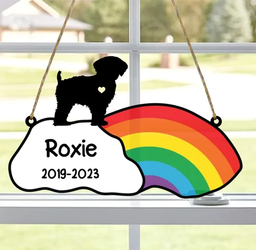 Vista 12 de LOVELYPOD Rainbow Bridge - Regalos conmemorativos para mascotas, regalos conmemorativos para perros afganos por pérdida de sabueso afgano, regalo