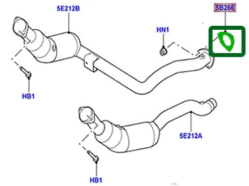 Vista 2 de Junta de escape original compatible con Land Rover Range Rover 06-12 LR4 WCM500110