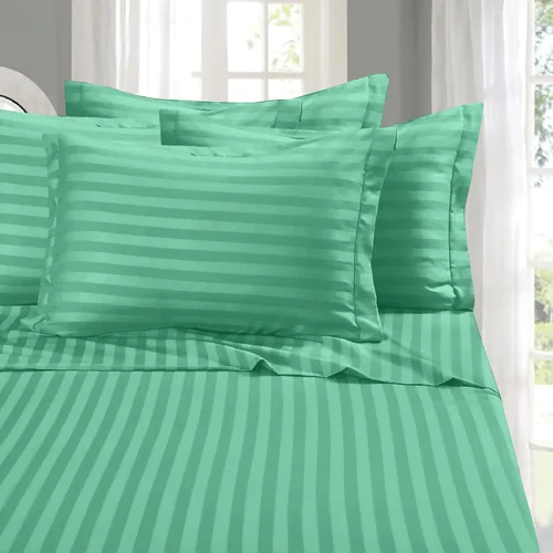 Vista 23 de Elegant Comfort - Juego de sábanas de 4 piezas, microfibra de 1500 hilos de calidad egipcia de lujo resistente a las arrugas, rayas estilo damasco