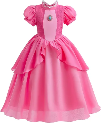 Vista 3 de Pink Dress with Accessories for Girls - Pink Costume for Little Girls Dress Up 2-11 Years