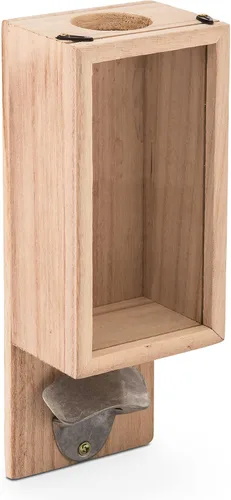 Vista 12 de Weddingstar Abrebotellas montado en la pared de madera personalizado y soporte para tapa de botella - Brewery Co
