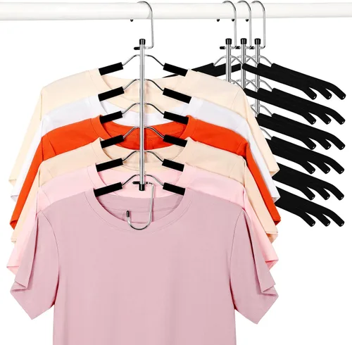 Vista 9 de TOPIA HANGER Percha para Ropa que Ahorra Espacio, Perchas de 6 Niveles para Camisas y Abrigos que Ahorran Espacio Sin Protuberancia en los Hombros