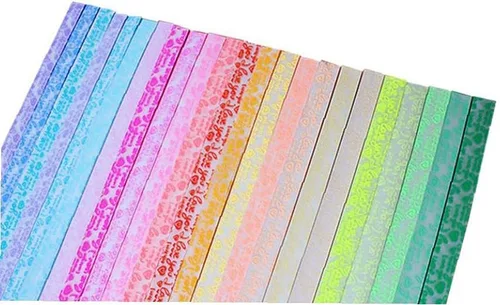 Vista 5 de 30 piezas de papel luminoso de estrella de la suerte, papel plegable para manualidades, papel de origami, regalo para amigos (color al azar)