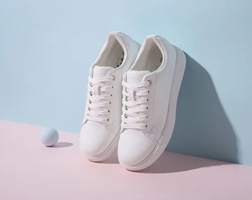 Vista 5 de Vepose Zapatos deportivos de moda para mujer, 8012, cómodos, de espuma viscoelástica, con cordones, bonitos zapatos blancos