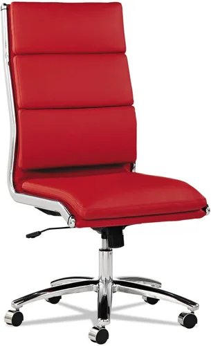Vista 4 de Alera, Red Neratoli Series Highback silla giratoria/inclinable, cuero suave, marco cromado, respaldo alto Blanco