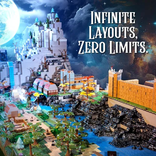 Vista 7 de Monster Adventure Terrain - Juego de mejora de constructor (212 piezas) - Sistema de mazmorra intercambiable 3D con 24 azulejos nuevos - Construye