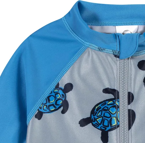 Vista 2 de Gerber Traje de baño de manga larga de una pieza con protección solar para niños pequeños