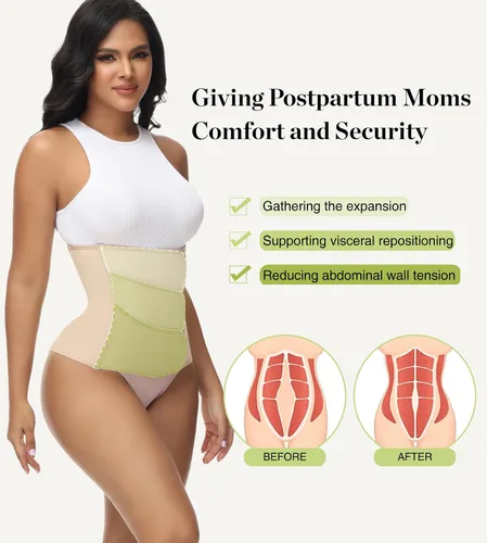 Vista 5 de SHAPSHE Entrenador de cintura para mujer, para recuperación posparto, faja moldeadora de cintura con velcro