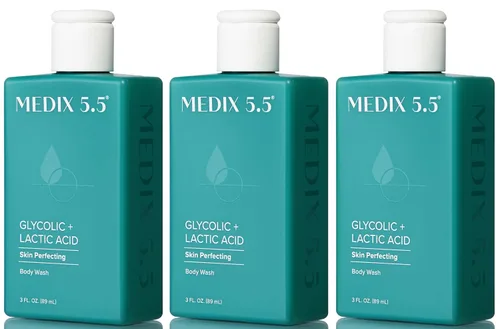 Vista 13 de MEDIX - Juego de 3 piezas para el cuidado de la piel antienvejecimiento Limpiador facial y corporal espumoso exfoliante con ácido glicólico AHA +