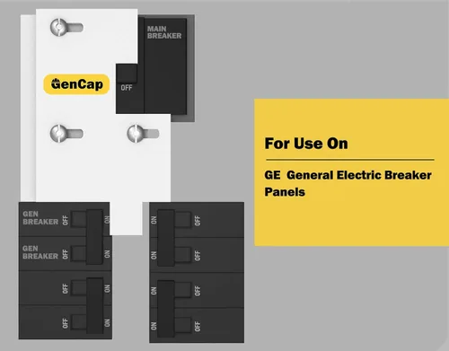 Vista 2 de Kit de enclavamiento para generador compatible con paneles de interruptor eléctrico general GE con una sola red vertical para un uso seguro
