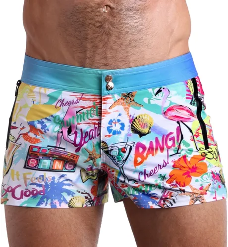 Vista 136 de Bang Men's Swimwear - Beach Shorts - Stretchy Quick-Dry All-Use Premium Swimsuit Trunk Square Cut