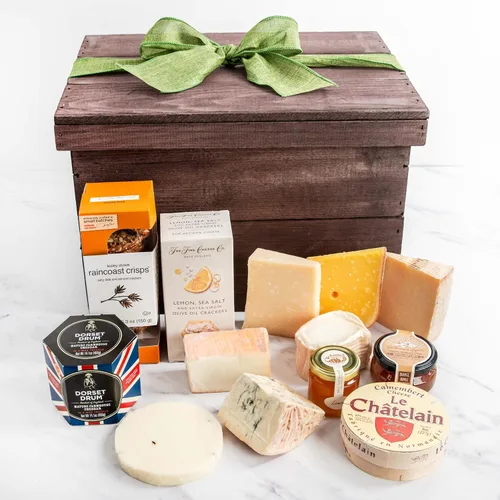 Vista 2 de igourmet 8.5 libras de tesoros de queso gourmet de lujo y aperitivos en caja de regalo, relleno de quesos gourmet, trufas y otras especialidades