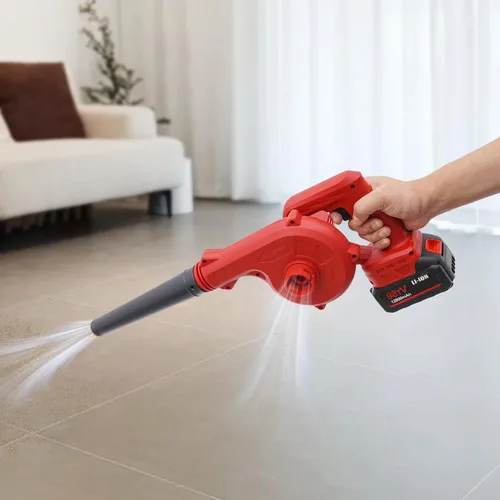 Vista 10 de Soplador de hojas de mochila 25.4CC 2 tiempos alimentado a gas jardín patio ventilador limpio 275 CFM, 750W 7500RPM, motor de refrigeración por