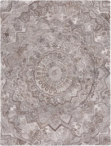 Vista 10 de SAFAVIEH Marquee Collection - Alfombra decorativa, 2 x 3 pies, beige y marfil, lana de medallón de mandala hecha a mano, ideal para zonas de alto