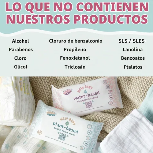 Vista 6 de Kinder by Nature Toallitas para bebés a base de plantas, 100% biodegradables y compostables, 672 unidades (12 paquetes de 56), 99% ingredientes a