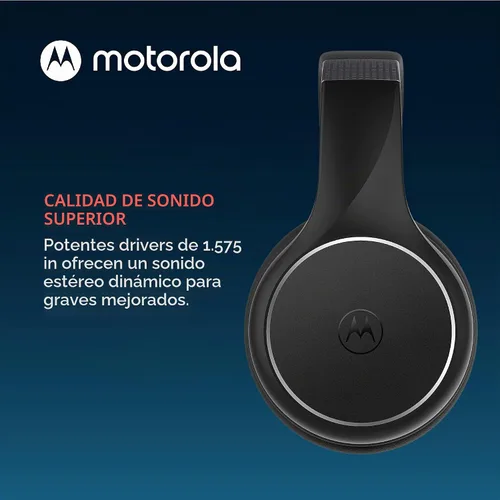 Vista 4 de Motorola Sound Moto XT220 Auriculares inalámbricos Bluetooth con micrófono, control en línea para llamadas, teléfonos plegables sobre la oreja Negro